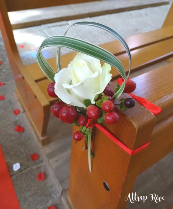 Une déco florale pour un mariage en rouge et blanc 3