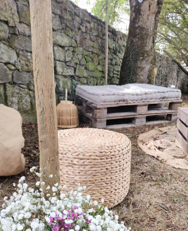 Pouf en fibre naturelle d45