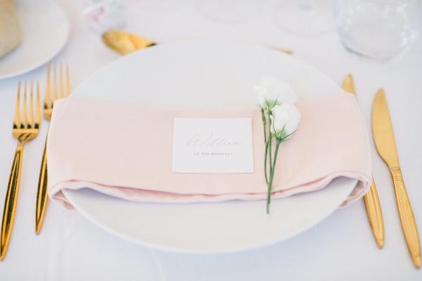 Serviette de table rose pâle 1