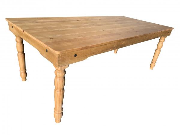 Table de repas en bois sculpté avec pieds tournés 2