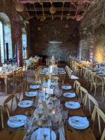 Chemin de table en gaze de coton beige