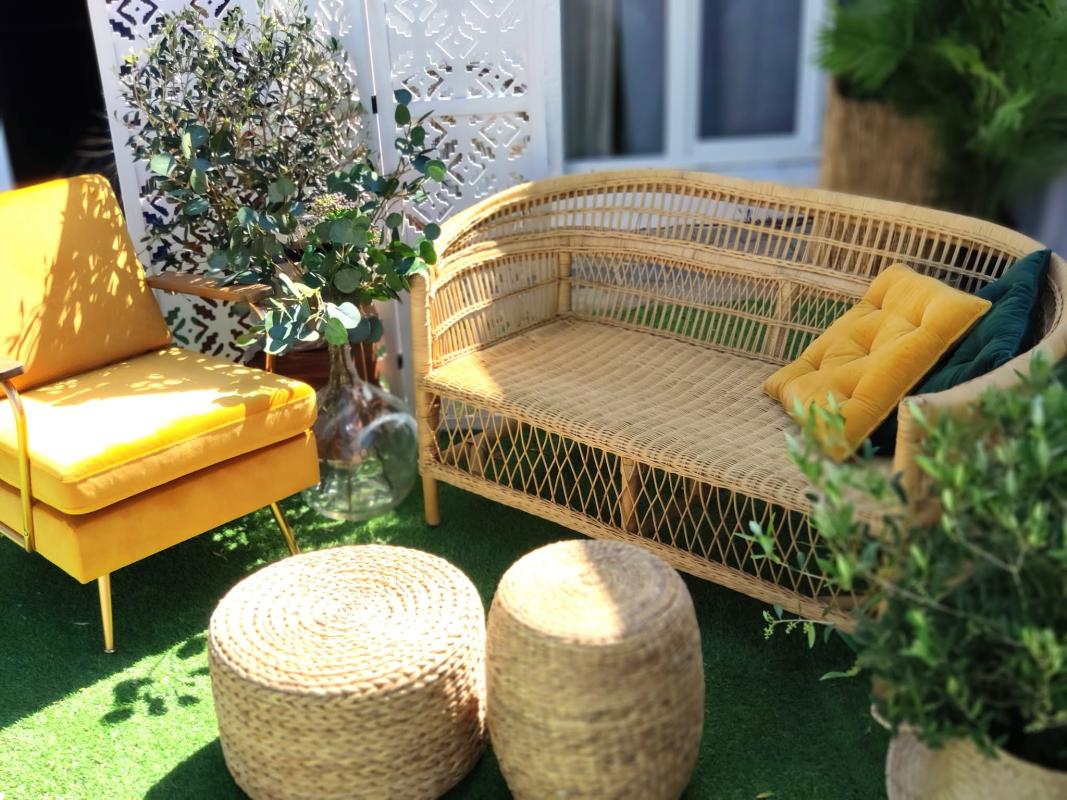 Banquette En Rotin Decoration Mariage Champetre Exotique Boheme